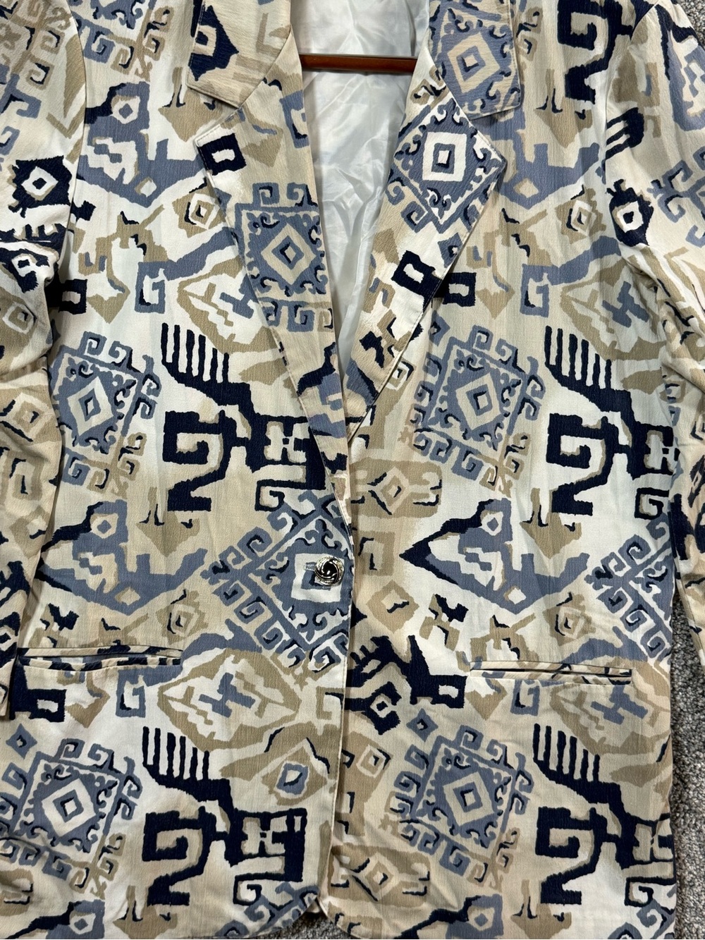 Vintage Toni Garment for C.C. Magic Blazer Womens Medium Abstract Aztec USA - Picture 3 of 12